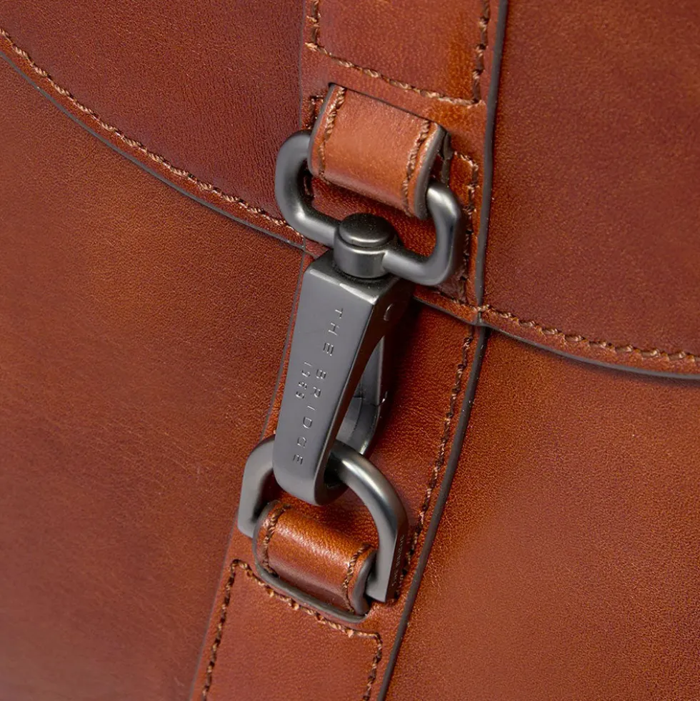 Zaino Uomo con Pattina THE BRIDGE linea Giacomo in Pelle Marrone